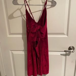 Red velvet sexy skin tight dress